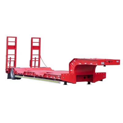 Cina 4 assi Semi-remolchio a letto basso in acciaio per 80 T 120 T Lowboy Gooseneck Truck Trailer in vendita