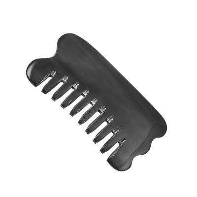 China Hot Selling Amazon Horns Board Natural Scalp Head Buffalo Comb Natural Horn Comb Scraping Scraping Tool for sale