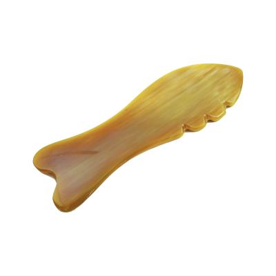 China Natural White Body Buffalo Horn/GuaSha Fish Shaped Board For Body Face Lift Cellulite Scraping Blood Circulation (RTS) for sale