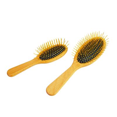 China 24K Gold Plating On Comb Needle Air Cushion Hair Bestselling Anti-Static Small Comb With Wooden Handle for sale