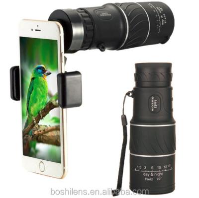 China Mobile Phone Lens 16x52 External High Definition Single Tube Telescope For Low Light Visibility High Power Dual Focus Outdoor Telescope for sale