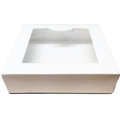 China HONGBO Reused Materials 10 x 10 x 2 1/2 White Window Box for Cookie Pie for sale