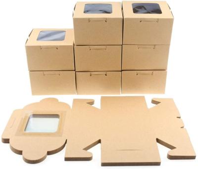 China Recycled Materials Kraft CARDBOARD BAKERY BOXES COOKIE BOX 4x4x2.5inch for sale