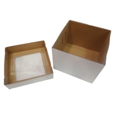 China Recycled Materials 10,12,14,16inches White Corrugated Tall Wedding Cake Box for sale