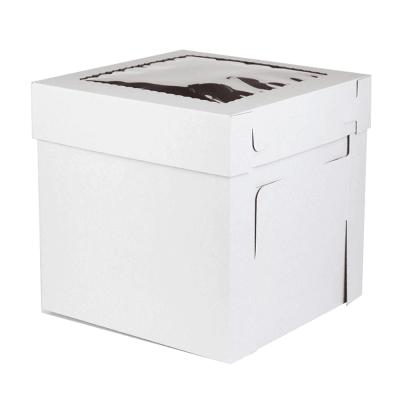 China Heavy Duty Recycled Materials Corrugated Super Deep Heavy Duty Cake Box With Window for sale