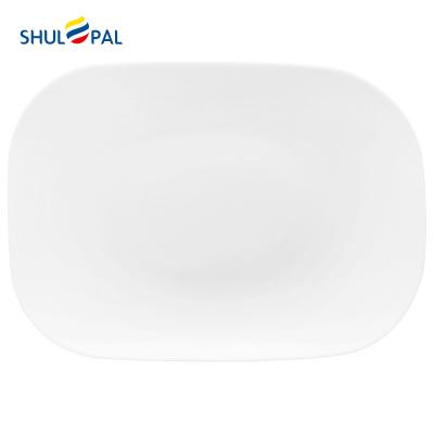 China Sustainable Opal Glassware Dish White Dinner 14 Inch Luxury Opalware Plates Dinnerware Sets for sale