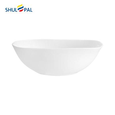 China New Arrival Sustainable 9 Inch Opal Glassware Dinnerware Soup Bowl Opal Glass Salad Mixing Bowl for sale