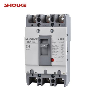 China ABE53b 20A 3P power control panel molded case circuit breaker ABE TP mccb 20amp 3 pole power panel case circuit breaker for sale