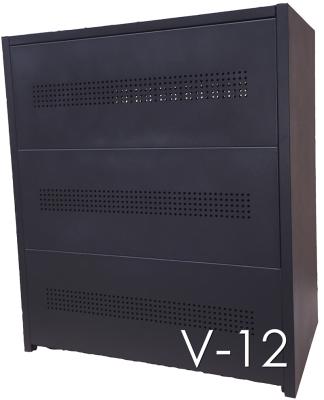 China Gel Battery Cabinet IP65 Anti-dust And Waterproof V12 Lead Acid Battery Container Black Color Gel Battery Cabinet 780*470*910mm In Three Layers for sale