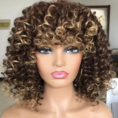 China New Water Wave Hair Small Curly Wigs Ladies Wig High Temperature Silk Fluffy Curly Synthetic Chemical Fiber African Wig for sale