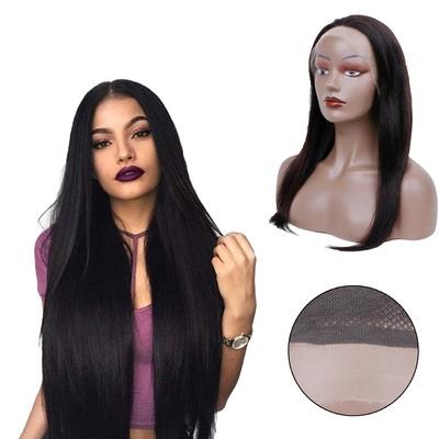 China Wholesale Black Hair Wave Wigs High Quality Silky Straight 100%Human Hair Bundles Indian Straight Hair Lace Front Afro Wigs Long for sale