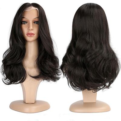 China Wholesale High Temperature Fiber Synthetic Wigs Wholesale High Lace Front Human Hair Lace Wigs Brazilian Curly Body Wave Long Synthetic Hair Wigs for sale