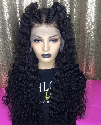 China Wholesale New African Water Wave Wigs Hair Small Curly Synthetic Wig African Synthetic Curly Lace Front High Quality Long Hair Chemical Fiber Wig Headwear for sale