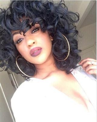 China Wholesale Short Curly Fluffy Curly Fluffy Ladies Wave Wigs Cheap Natural Afro Hair Water Wave Heat Resistant Synthetic Wigs For Black Women for sale