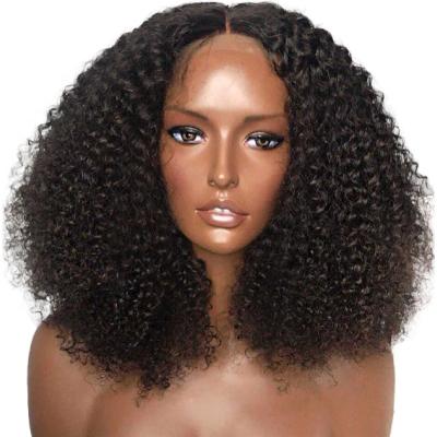 China Hot Selling Water Wave Synthetic Hair Wigs Wholesale Popular African Brazilian Cuticle Aligned Hair Wig Medium Coverage Small Black Curls Long for sale