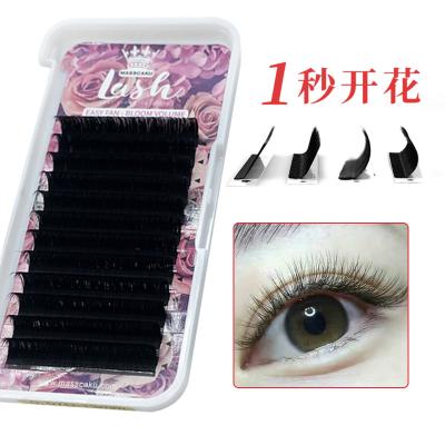 China Wholesale Long Extension Natural Matte Black Easy Fan Volume Best Quality Mink Eyelash Extensions Private Label Eyelash Blooming Lash Extensions for sale