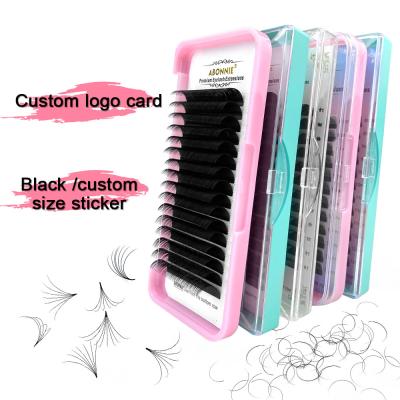 China Soft Silk Eyelashes Extension Long Logo Mink Eyelash Extensions Wholesale Premium Different Volume Natural Custom Eyelash Extensions for sale