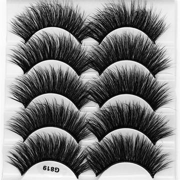 China Hot Sale 5 Pairs 3D Long Natural Eyelashes Set Natural Thick Lashes Long Dramatic False Eyelashes Wholesale for sale