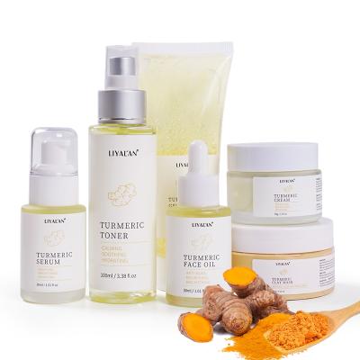 China High Quality Skin Treatment Turmeric Facial Skin Care Set Private Label Anti Acne Whitening Turmeric Face Skin Care Set Best Selling for sale