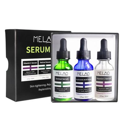 China Moisturizer Skin Care Facial Serum Set 3Pcs Retinol+Vitamin C+Hyaluronic Brighten Skin Moisturizing Whiting Blemish Liquid Serum for sale