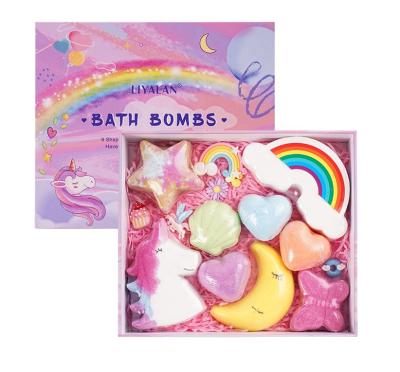 China Bathbomb Kit Natural Vegan Rich Bubble Best Home Spa Hotel Spa Luxury Cute Luxury Fizzy Colorful Rainbow Cloud Bath Bomb Set With Toys Inside for sale