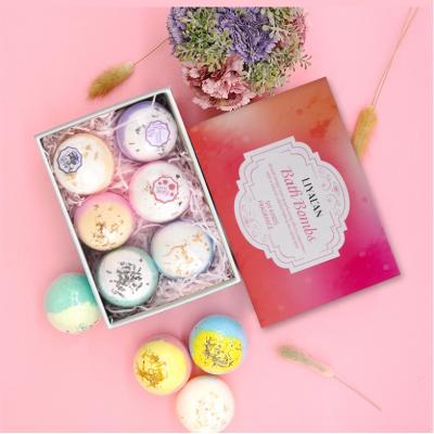 China Natural Organic Floral Bath Soap Dropshipping Private Label Essential Oil Cleansing Bubble Bath Bombs Gift Set With Boxes for sale