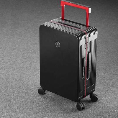 China Handmade Wide Drawbar Luxury Fashion Beautiful 20 Inch Luggage Spinner Woman Board Suitcase Travel Trolley Straight Rolling Case for sale