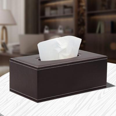 China Traditional Sharemore Logo PU Tissue Box Home Dinner Leather Napkin Holder Elegant PU Tissue Boxes Cover For Hotel for sale