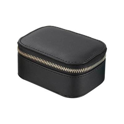 China Handmade PU Jewelry Organizer Travel Portable Jewelry Packaging Box Leather Jewelry Display for sale