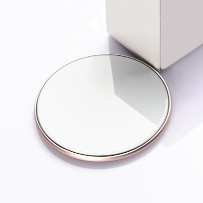 China Mobile Phone Mirror Finish Round LED Ring Wireless Phone Charging Pad 15W Wireless Charger Pad for sale