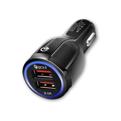 China Cell Phone Bottle Design 3.1A Dual USB Mobile Phone Bottle Fast Car Charger QC 3.0 Charger for sale