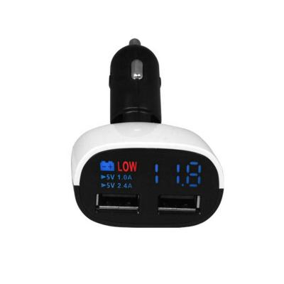 China Cell Phone Mobile Chargers In Car 180 Port 18W Dual Degree Adjustable QC3.0 With Led Display USB Car Charger Fast Charging for sale