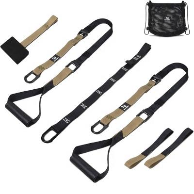 China Wellshow Durable Sport Suspension Straps Bodyweight Suspension Sling Trainer System Kit For Home Fullbody Workout for sale