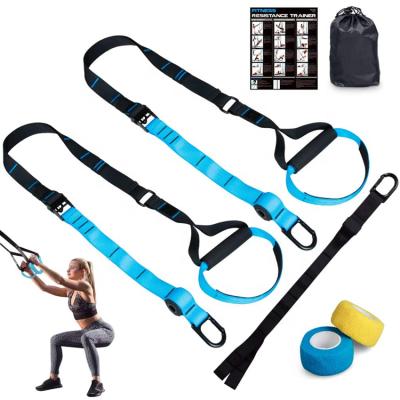 China Wellshow Portable Sports Suspension Trainer Adjustable Belt Stable Suspension Trainer Set With Bandage for Sports and Fun for sale