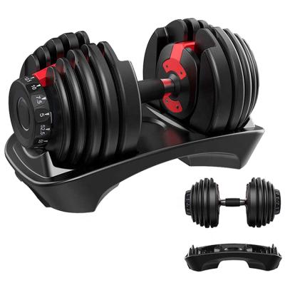 China Plated Dumbbell Wellshow Sport Simple Adjustable Dumbbell Quick Adjust Weight Dumbbell Training Weights Gym Equipment For Man And Women Exercise for sale