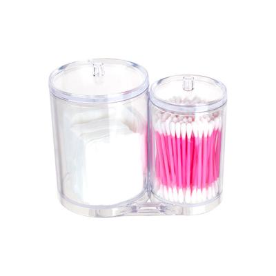 China Viable Clear Plastic Dispenser Holder Protection Cotton Makeup Cotton Bud Ball Acrylic Swab Holder & Holder for sale