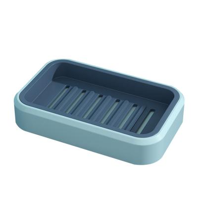 China Modern Non-slip Plastic Soap Dish Holder Case With Drain For Shower Bathroom And Kitchen for sale