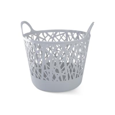 China 20L 45L Folding Plastic Storage Basket Foldable Cheap Organizer With Handles Wholesale for sale