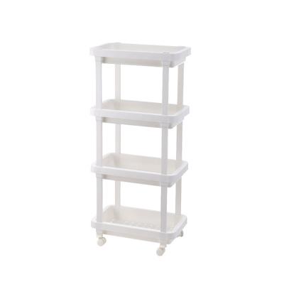 China Wholesale High Quality Viable Kitchen Bathroom Floor Storage Cabinet Rack Organizer Stand Up Shelf Modern Plastic Shelves for sale