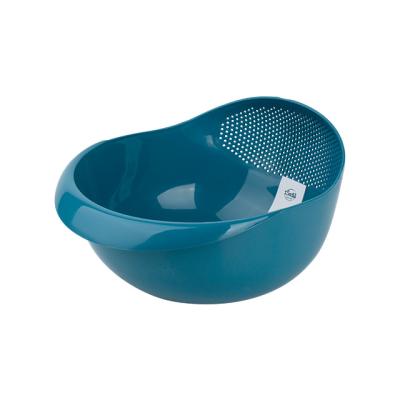 China Double-Layer Fashionable Design Amazon Kitchen Drain Basket Fruit Basket Viable Hot Selling Portable Vegetable Filter Bowl Set for sale