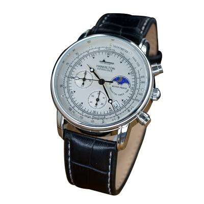 China Fashion Cheap Mechanical Watches Guangzhou Price Chronograph PU Leather Strap Luxury Men's Wrist Quartz Watches for sale