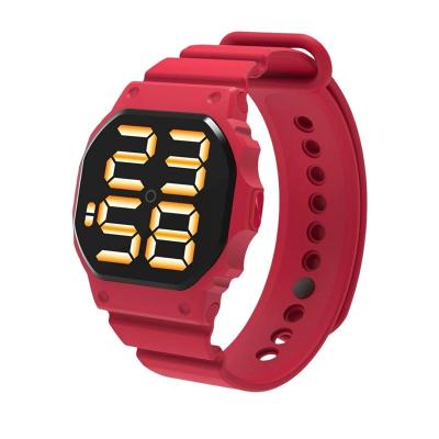 China Clean Logo Fashion Sport Waterproof Wristband Men's Day/Date Red Color Digital Watches For Boy for sale