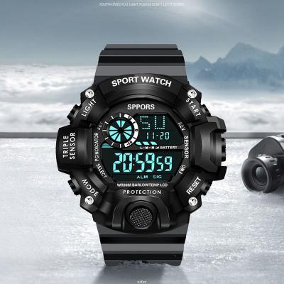 China Cheap Kids Waterproof Mens Black Wrist Army Reloj Sports Electronic Luminous Digital Watches Day/Date For Boys for sale