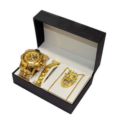 China Good quality waterproof and grade his and hers watch gift set watch set bracelet necklace with box gifts for sale