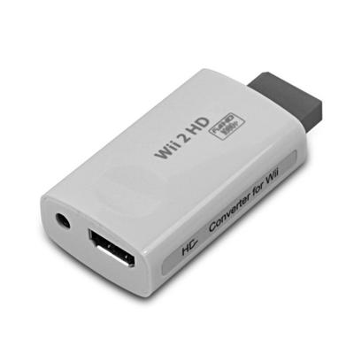 China Hot Sale Plastic Full HD 1080P Wii To HDTV Converter Adapter 3.5mm Audio For PC Monitor Display HDTV White And Black for sale