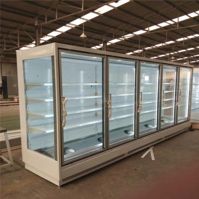 China Single-Temperature Supermarket Multidecks Cake And Vegetable Glass Door Refrigerator Showcase Outdoor for sale