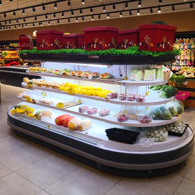 China Single-Temperature Supermarket Commercial Multidecks Open Chiller Refrigerator For Vegetable And Fruit for sale