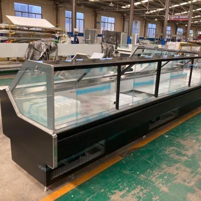 China Single-temperature Meat Display Cabinet Commercial Glass Chiller Refrigerator Showcase for sale