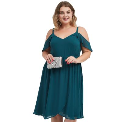 China Live Broadcast Breathable - Spring Summer Plus Size Big Size Green Color Chill To Midi Dress Dress Casual Dress Summer Clothing for sale