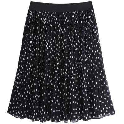 China Plus Size Women Big Size Stain Printed Chiffon Casual Skirt Plus Size Skirt for sale